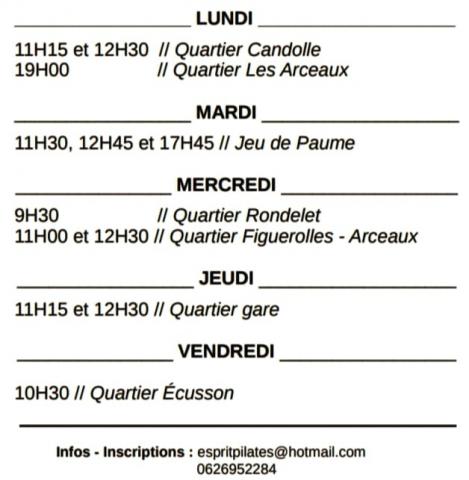 Horaires 2020