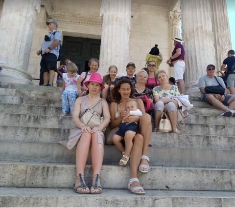 Visite familles russes à Nîmes