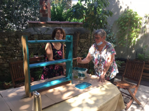 peinture dans le jardin du GEM