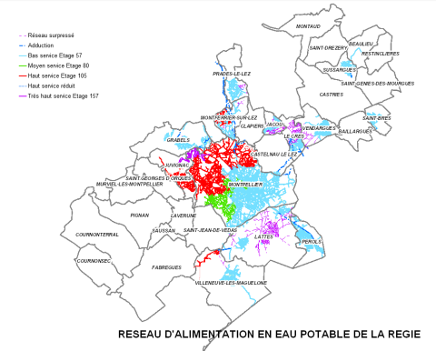 Réseau d'alimentation en eau potable de la régie