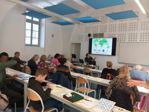 Journée Scrabble et francophonie organisée à l'université Paul-Valéry le 16 mars 2024