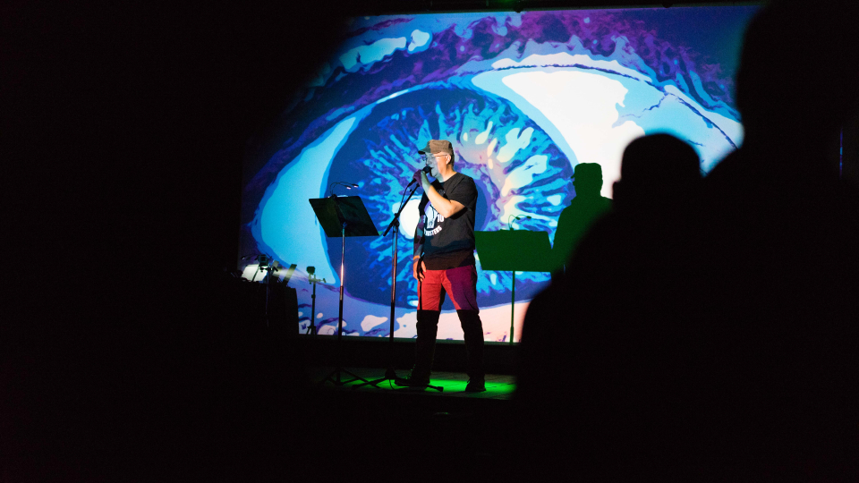 Concert récité « Les furtifs » par Alain Damasio & guests - Festival Métropolisme, octobre 2019 © Marielle Rossignol