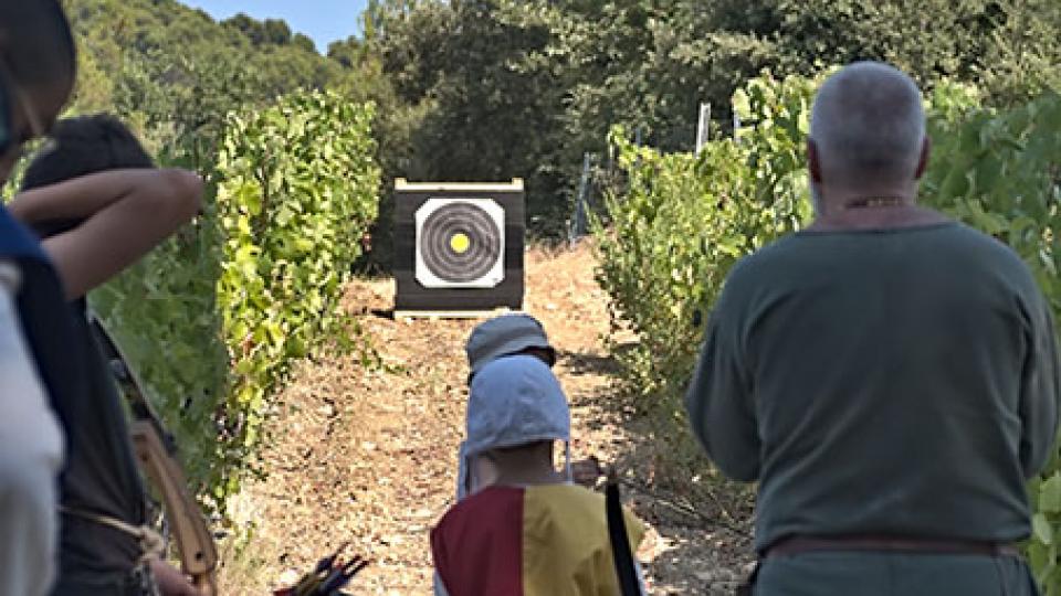 Pas facile cette cible au milieu de la vigne