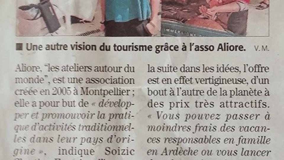 L'article de Midi Libre lors de la dernière Foire aux associations de Montpellier